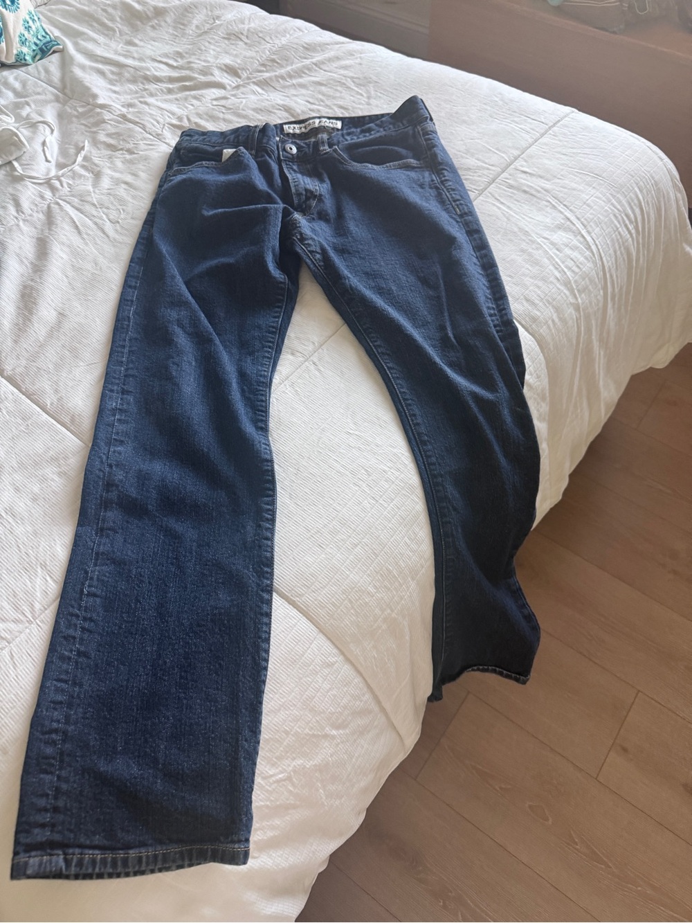 Express Men's Straight-Leg Jeans in Dark Blue